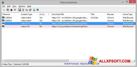 截图 VideoCacheView Windows XP