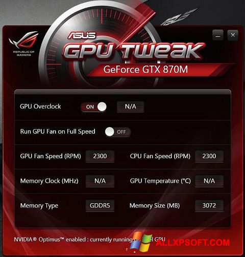 截图 ASUS GPU Tweak Windows XP
