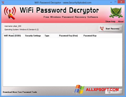截图 WiFi Password Decryptor Windows XP