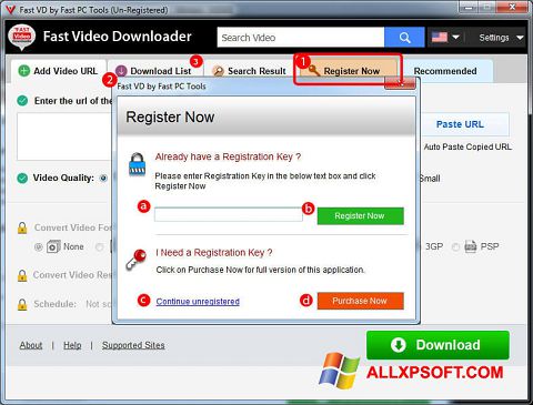 截图 Fast Video Downloader Windows XP