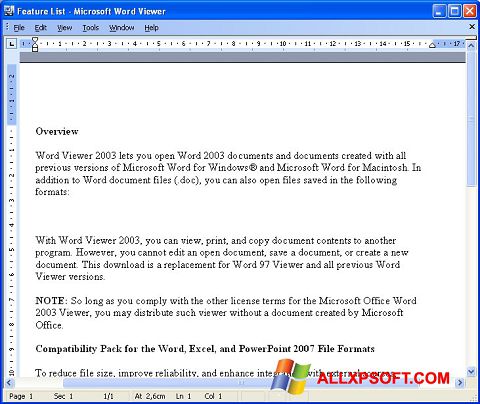 截图 Word Viewer Windows XP