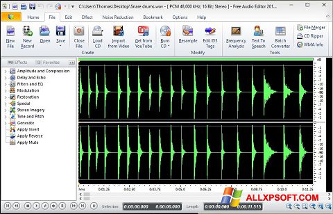 截图 Free Audio Editor Windows XP