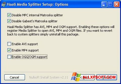 截图 Haali Media Splitter Windows XP