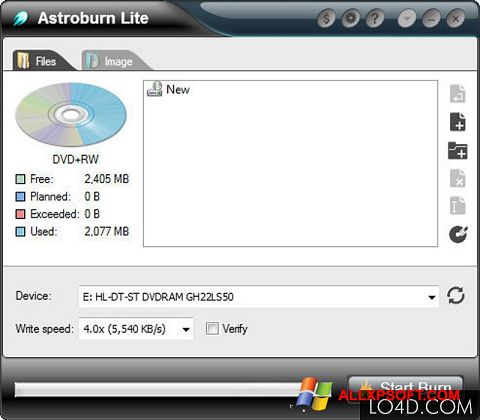 截图 Astroburn Lite Windows XP