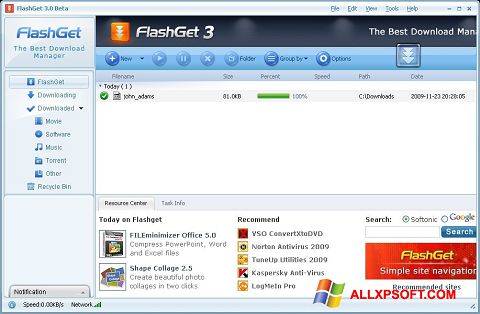 截图 FlashGet Windows XP