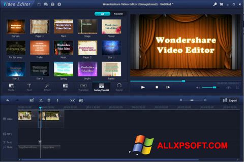 截图 Wondershare Video Editor Windows XP