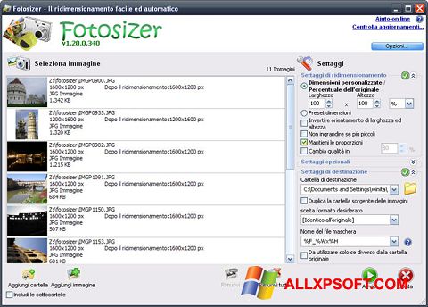 截图 Fotosizer Windows XP