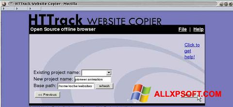 截图 HTTrack Website Copier Windows XP