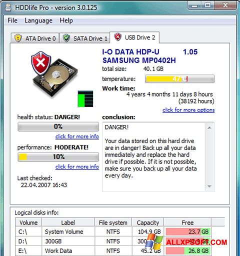 截图 HDDlife Windows XP
