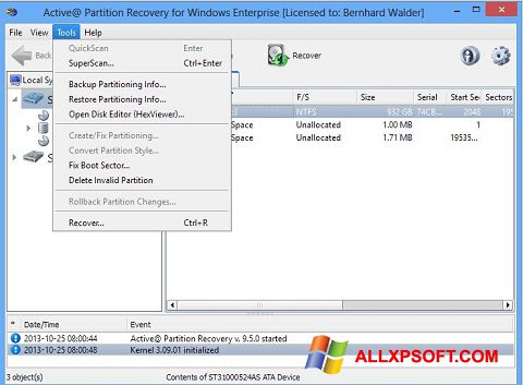 截图 Active Partition Recovery Windows XP