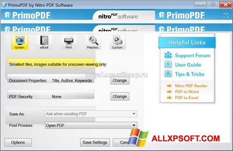 截图 PrimoPDF Windows XP