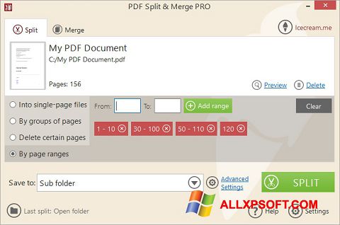 截图 PDF Split and Merge Windows XP