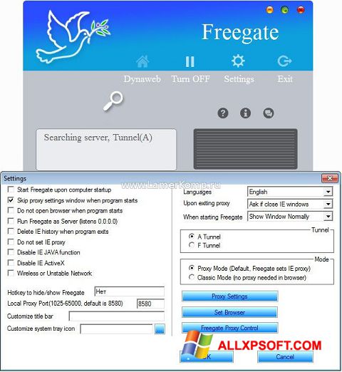 截图 Freegate Windows XP