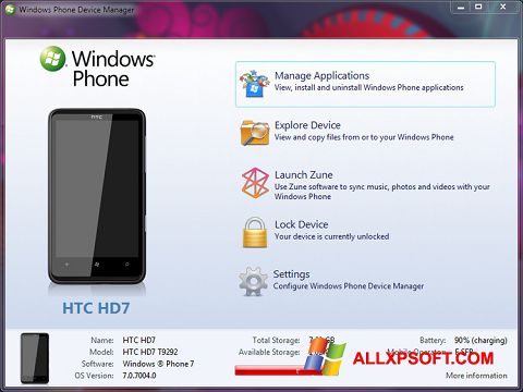 截图 Windows Phone Device Manager Windows XP