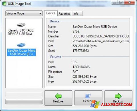 截图 USB Image Tool Windows XP