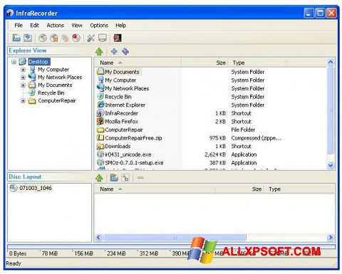 截图 InfraRecorder Windows XP