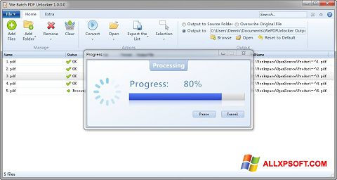 截图 PDF Unlocker Windows XP