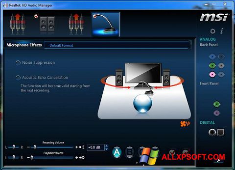 截图 Realtek Audio Driver Windows XP