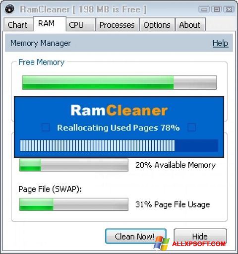 截图 RamCleaner Windows XP