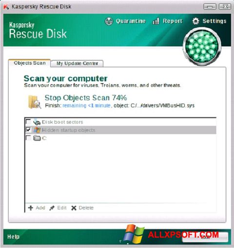 截图 Kaspersky Rescue Disk Windows XP
