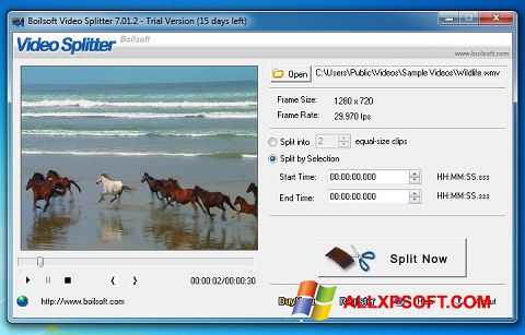 截图 Boilsoft Video Splitter Windows XP