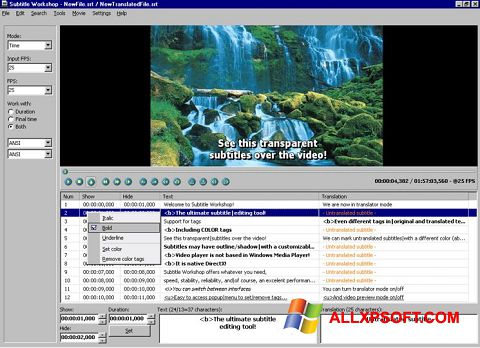 截图 Subtitle Workshop Windows XP