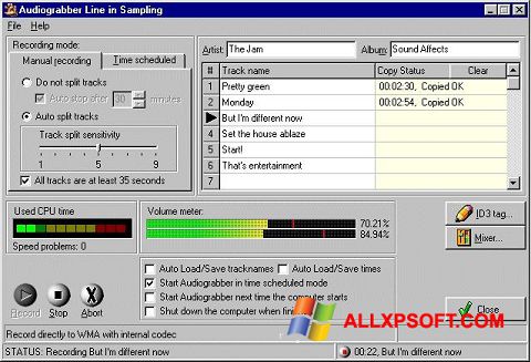 截图 Audiograbber Windows XP