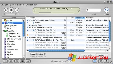 截图 iTunes Windows XP