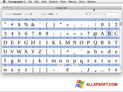 截图 Fontographer Windows XP