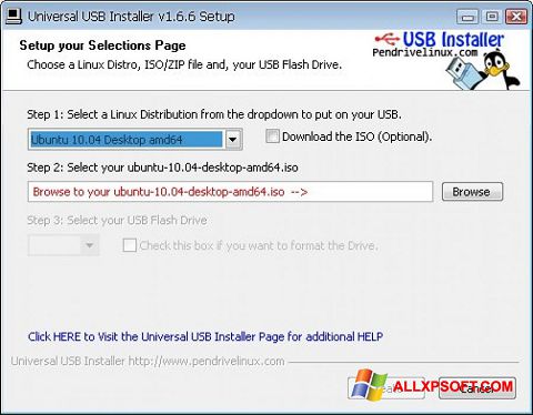 截图 Universal USB Installer Windows XP