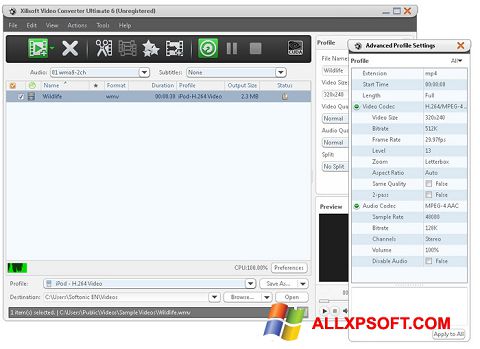 截图 Xilisoft Video Converter Windows XP